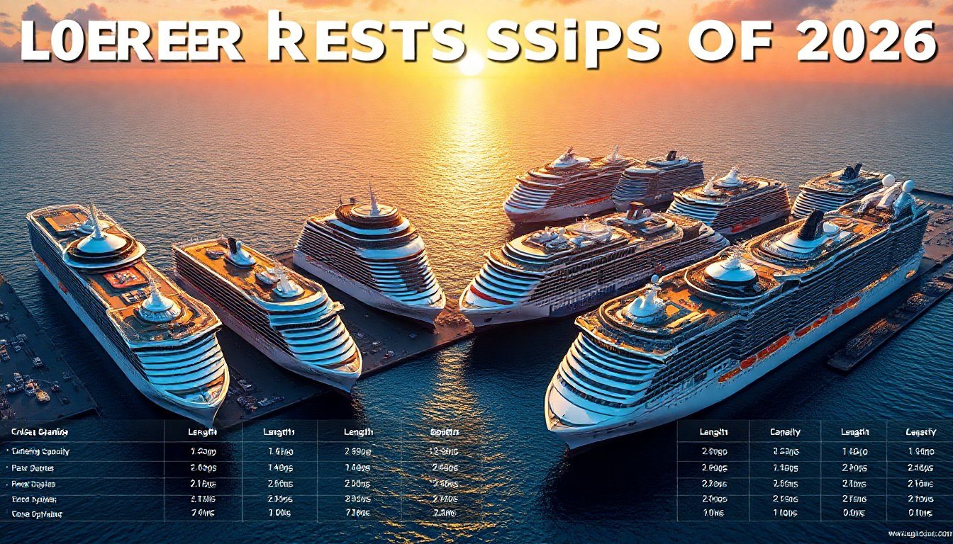 Огляд найбільших круїзних лайнерів 2026 — Найбільші круїзні лайнері: порівняння характеристик